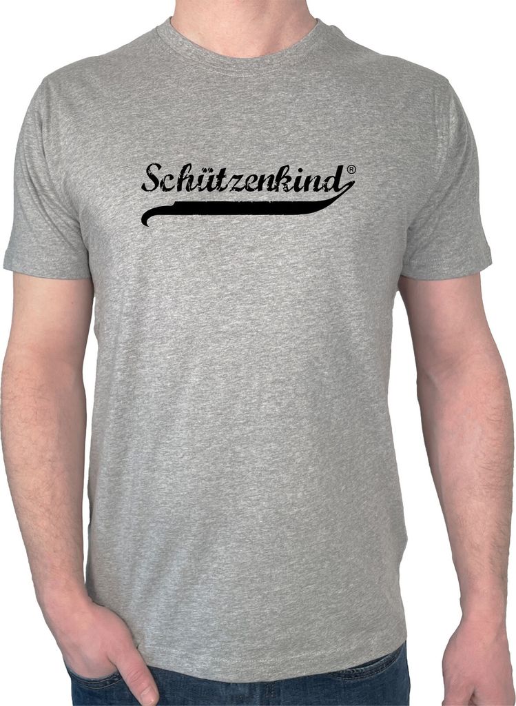 Huuraa Männer T-Shirt Schützenkind Vintage Geschenk Größe L Sport Grey Bio Baumwolle Fairtrade Schützenkind Mode
