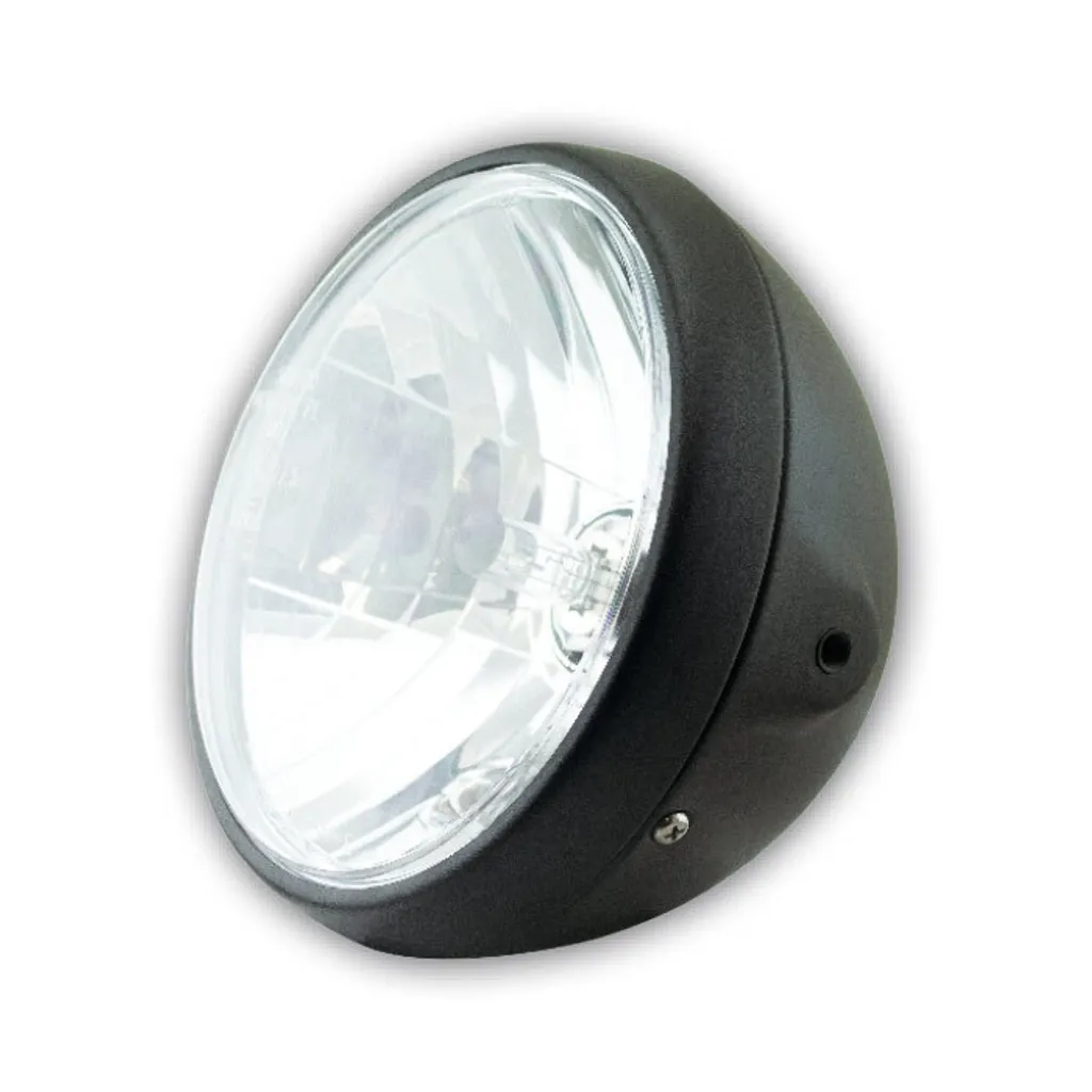 Phare Moto British Style 7 Noir H4 Idéal pour Scrambler et Custom