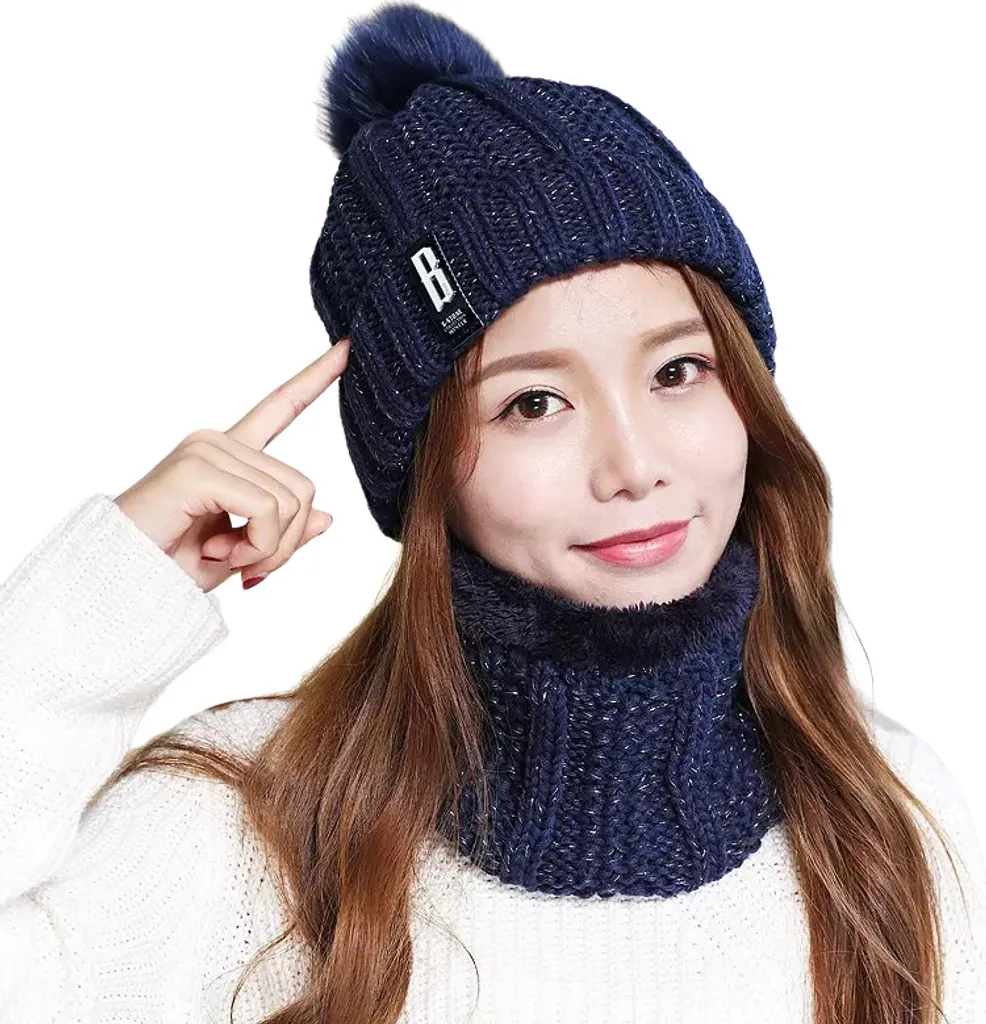 Cappello e Sciarpa Zara Blu Scuro - Moda Invernale e Comfort KP21531