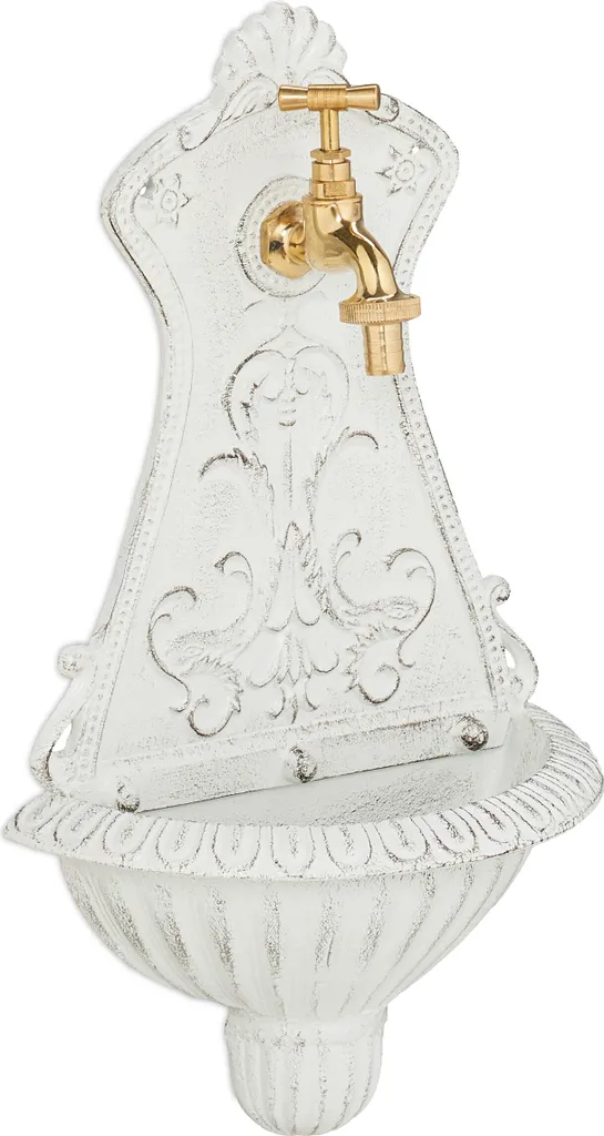 Fontaine murale Relaxdays en fonte d'aluminium style antique verte