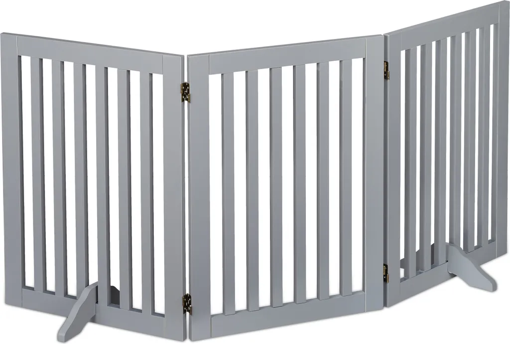 Barrière de sécurité grise 70 cm pour enfant et animaux Relaxdays