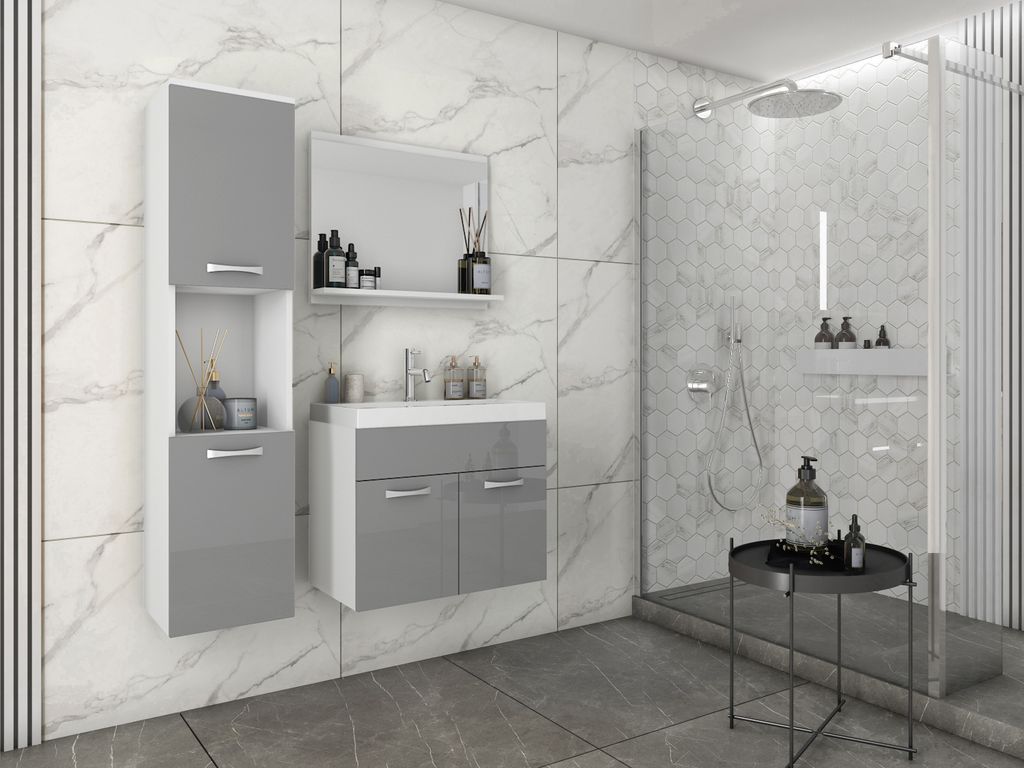 Minio, Badezimmer, Badmöbel 3-Teilig Set "MONAL", mit Produktbild 