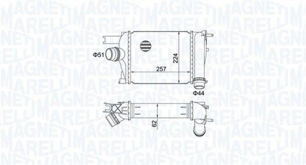 MAGNETI MARELLI 351319205170 Turboladerkühler OE 144965154R kompatibel mit Clio, Captur, Sandero, Logan, Lodgy, Duster, Dokker