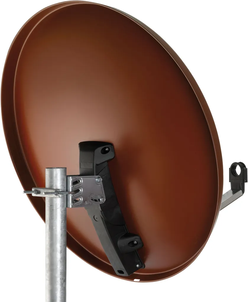 Antenne Satellite 85cm Rouge Brique - Réception TV 4K Parfaite sur Toit - 5