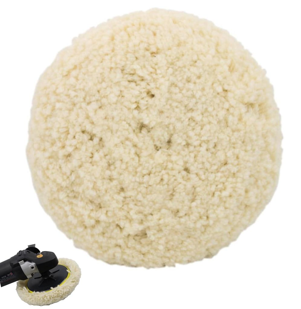 Woolous Polishing Pads 180 mm Wollpolsterhakenschleife, einseitige Auto-Set-Schleifwagen, Transporter, Motorräder, Steine, Keramik (7 Zoll)