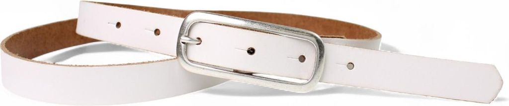 FRONHOFER schmaler Damengürtel 2 cm, schmale längliche Gürtelschnalle, silbern