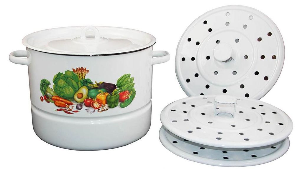 2in1 Mantowarka Emaille Kochtopf Dampfgarer 12L Emailliert 30cm Mantykocher