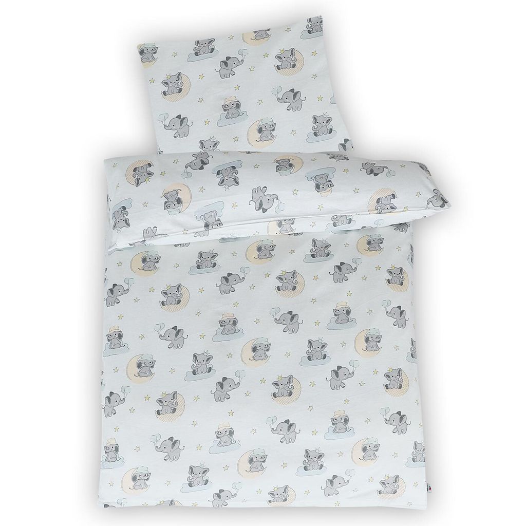 timitama Jersey Bettwäsche Baby Kinder 100% Baumwolle Reißverschluss Bettbezug Kissenbezug Bettgarnitur Bettwäsche-Set Bettzeug 35x40 cm Hellblau