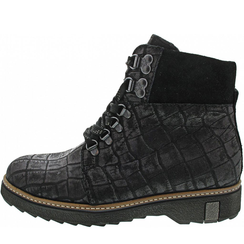 Waldläufer Hitomi Damen Schnürstiefel in Schwarz, Größe 6