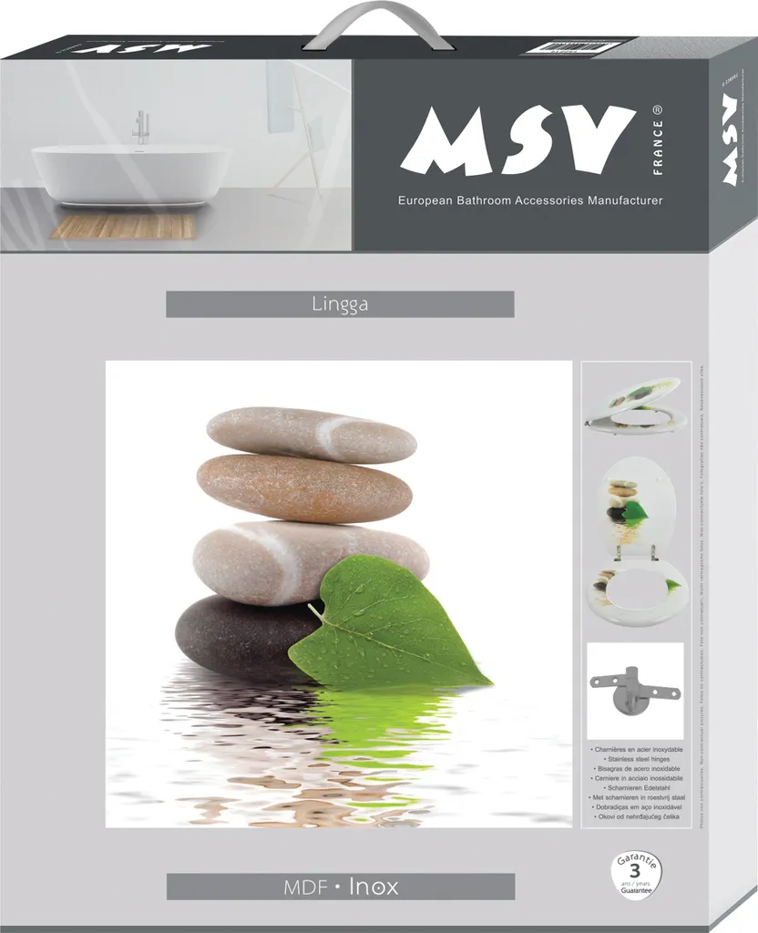 Couvercle de WC Lingga en MDF Finition Haute Qualité et Fixation Solide