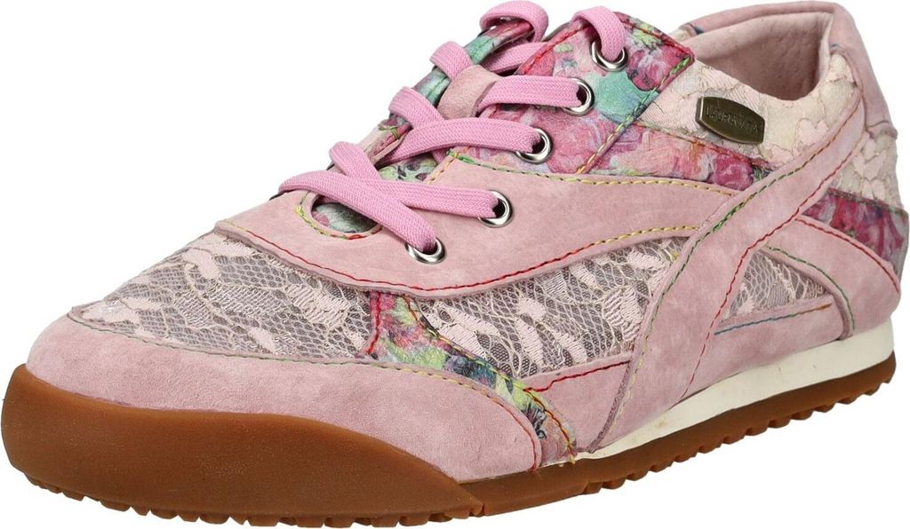 Laura Vita Damen Retro Sneaker Spittze Floral flach TIVANAO 03, Größe:37 EU, Farbe:Rosa