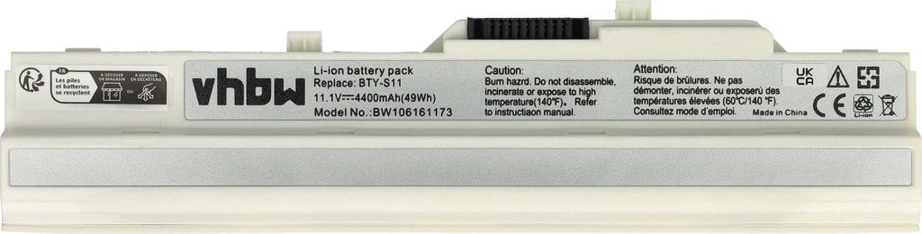 vhbw Akku Ersatz für 40025611, 40026355, 40026354, 40026356, 3715A-MS6837D1, 14L-MS6837D1, 6317A-RTL8187SE für Notebook (4400 mAh, 11,1 V, Li-Ion)