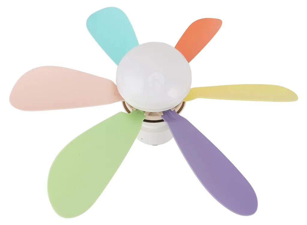 Ventilateur de plafond avec éclairage E27 et télécommande ABS Blanc 30cm