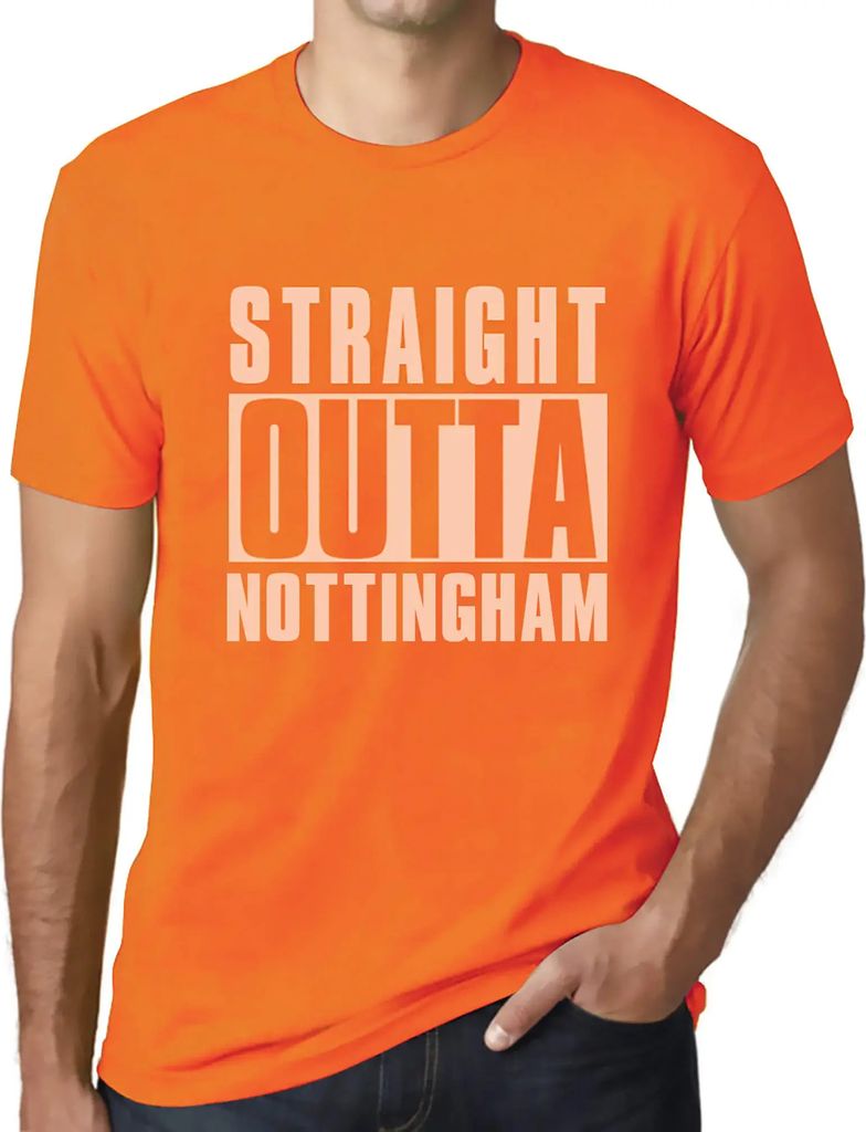 Herren Grafik T-Shirt Direkt aus Nottingham – Straight Outta Nottingham – Öko-Verantwortlich Vintage Jahrgang Kurzarm Lustige Druck Geburtstag