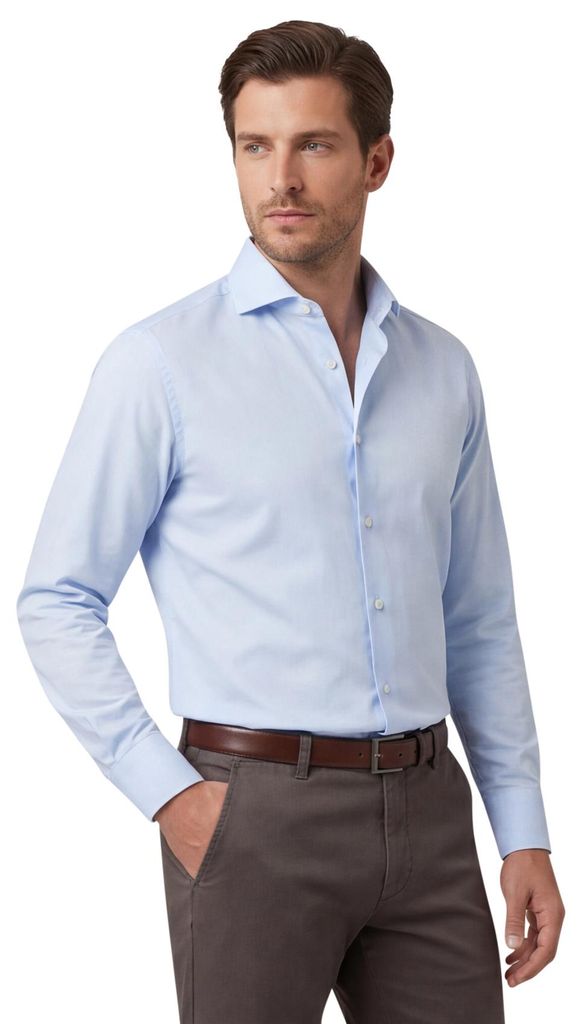 Profuomo Travel Shirt hellblau bÃ1/4gelfrei