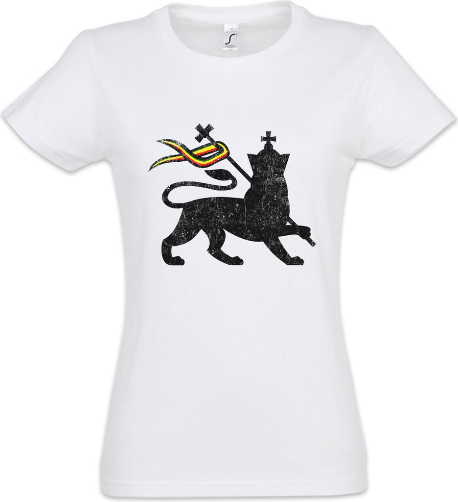 Urban Backwoods Lion Of Judah I, Damen T-Shirt, Farbe: Weiß, Größe: 2XL