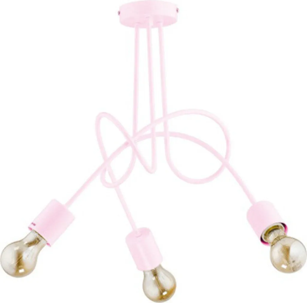 Suspension TANGO Rose Alfa 3xE27 Lustre en Métal Design 41x48 cm