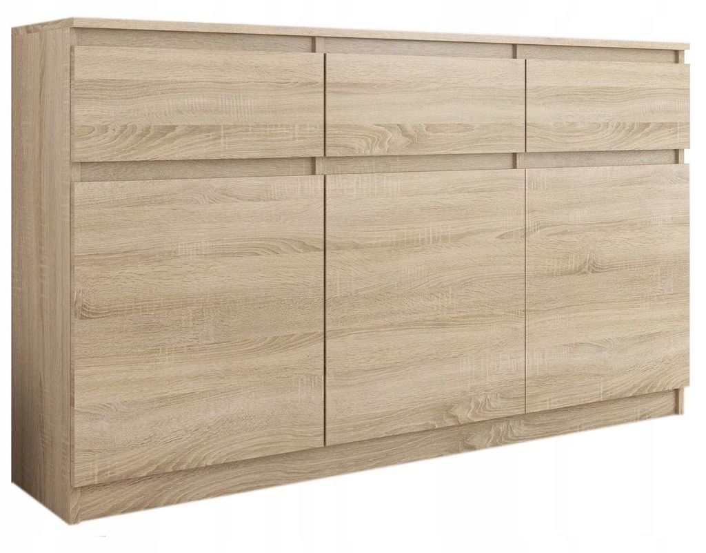 Komoda 120 cm 3 zásuvky 3 dveře skříňka FRAMIRE S-3 sonoma Obrázek produktu 