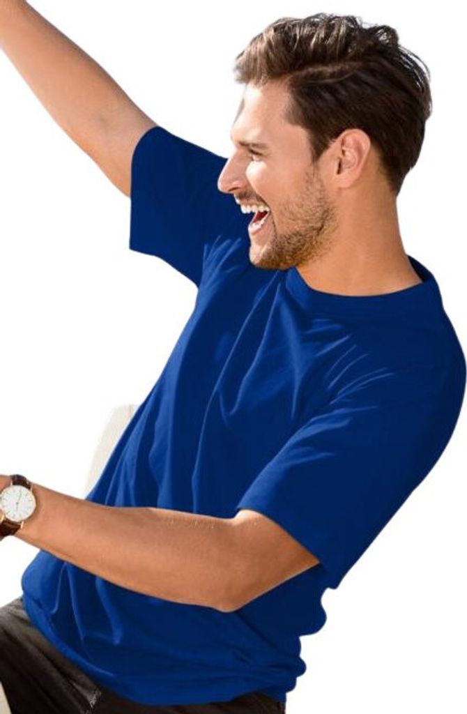 Uni-T-Shirt aus Baumwolle, 100% Baumwolle, unbedruckt, einfarbig, 160g/m2, Farbe königsblau, Größe L