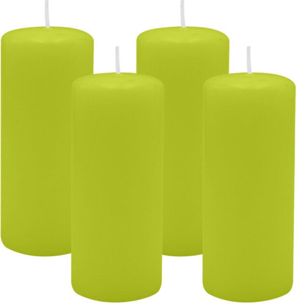 4er Set Adventskranzkerzen Lime Grün Ø 50 x 120 mm