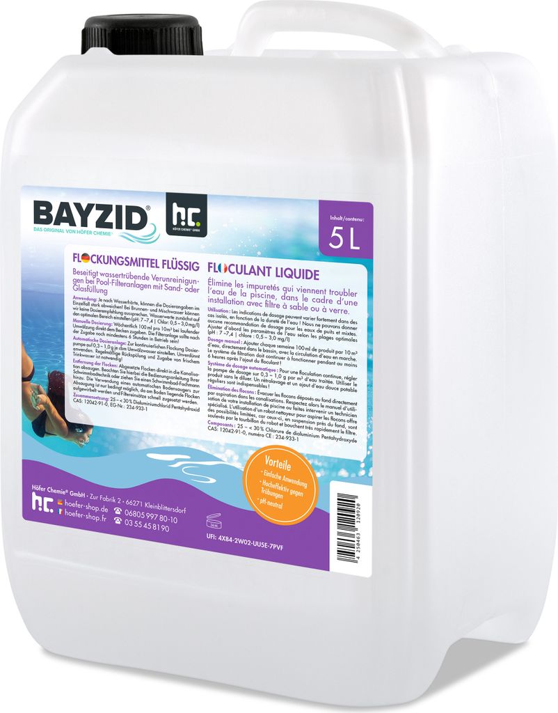 1x5 L BAYZID® flüssig Flockungsmittel gegen Trübungen für Produktbild 