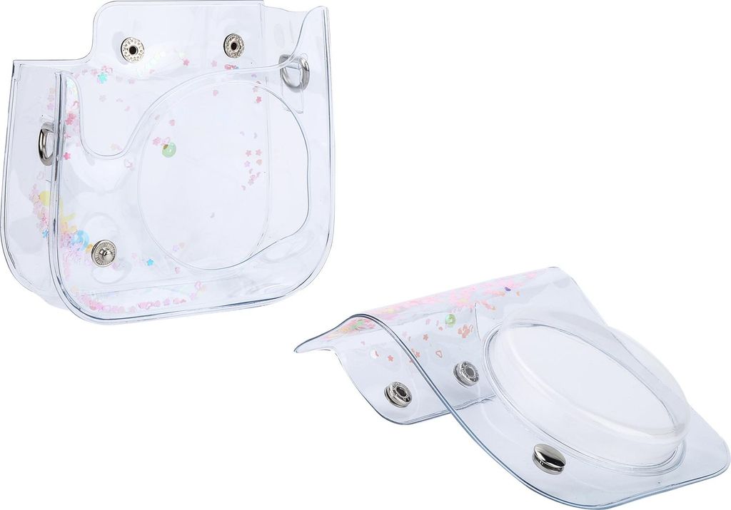 Transparente Mini-Kameratasche aus PVC mit Schultergurt für Fujifilm Instax 11/9/8Pink
