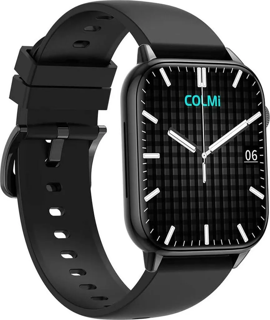 Montre intelligente Colmi C60 noire à bords fins et grand écran tactile
