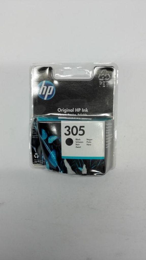 A product shot of an HP 305 ink cartridge in its retail packaging.