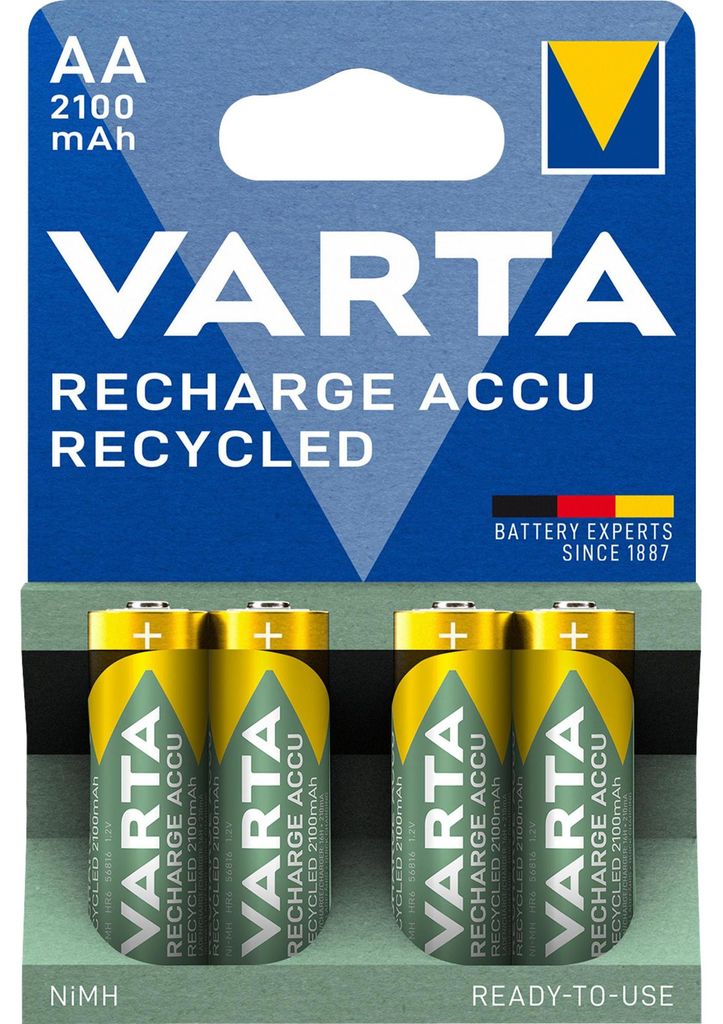 Varta Akku RECHARGE Riciclato AA HR6 2100mAh 4St. Immagine del prodotto 