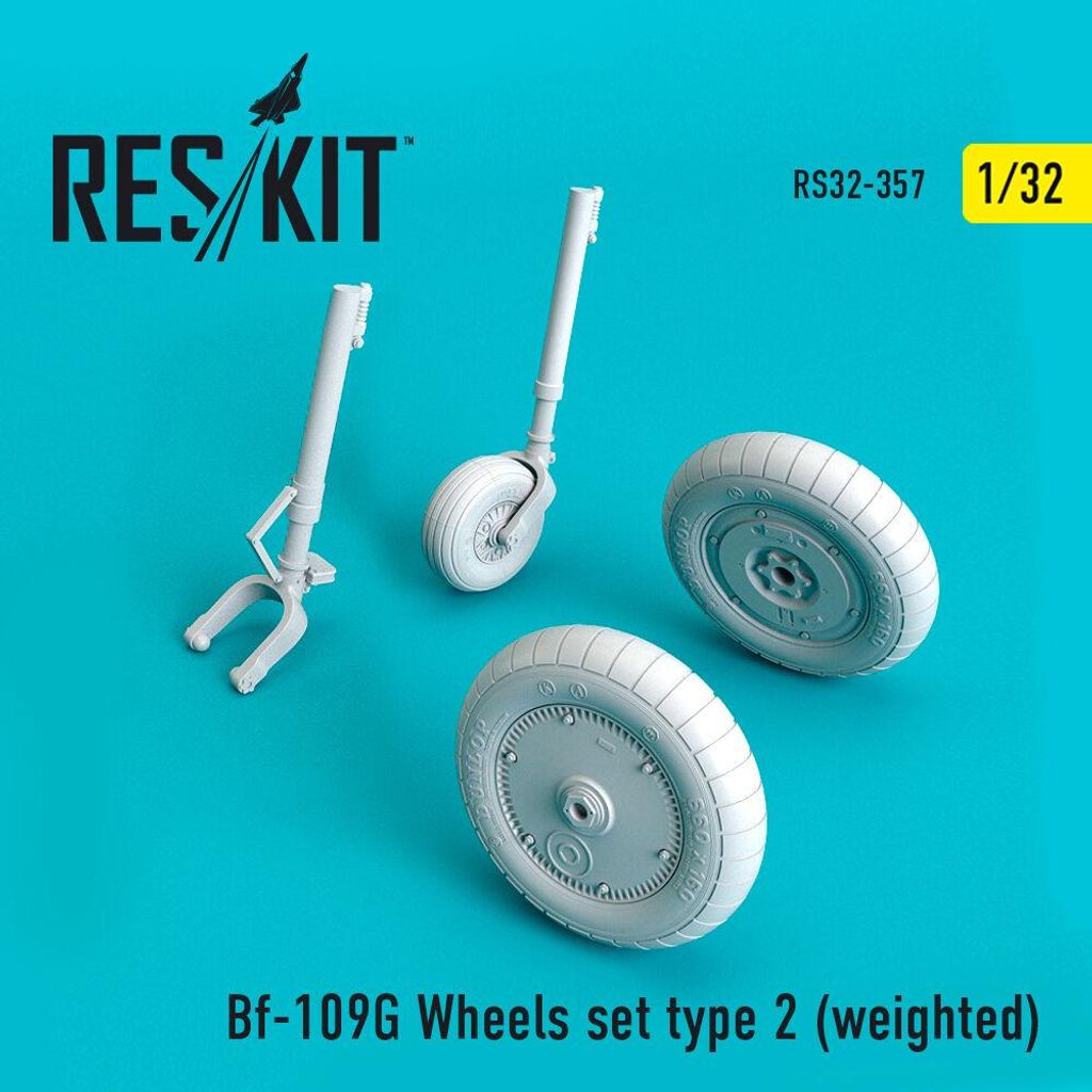 ResKit RS32-0357 - 1:32 Bf-109G wheels set type 2 (weighted)