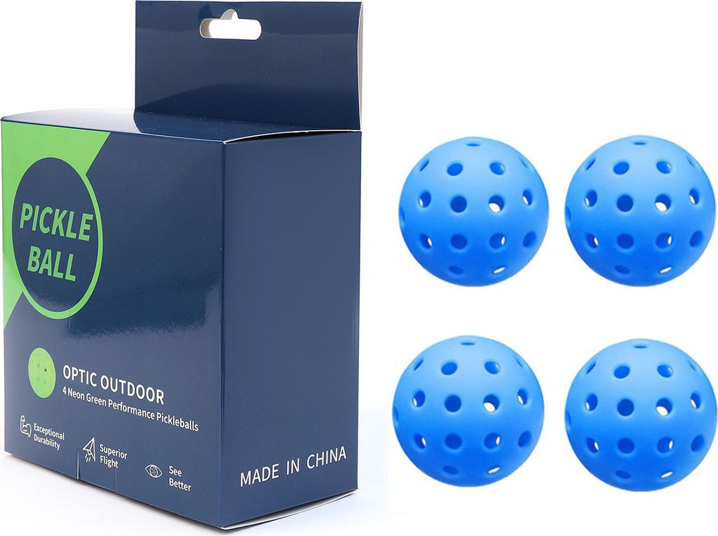 INF 40-Loch-Picklebälle zum Spielen im Freien, 4er-Pack Blau