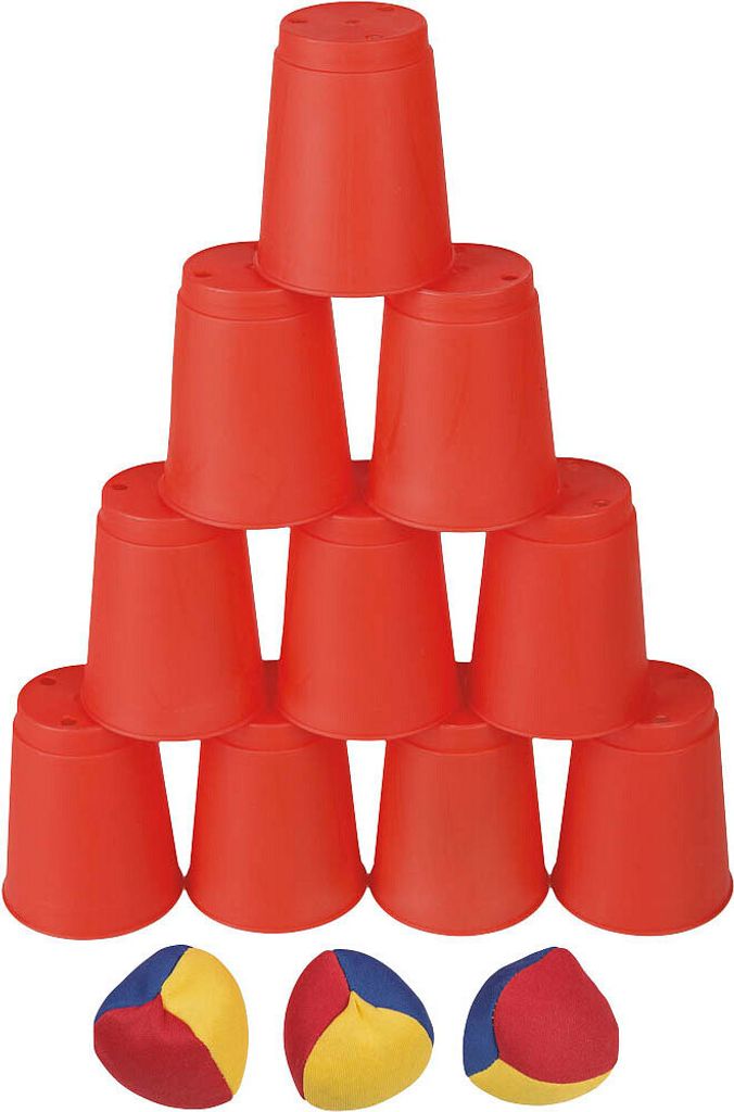Idena 40416 - Ballwurfspiel mit 10 Bechern und 3 Bällen, ab Produktbild 