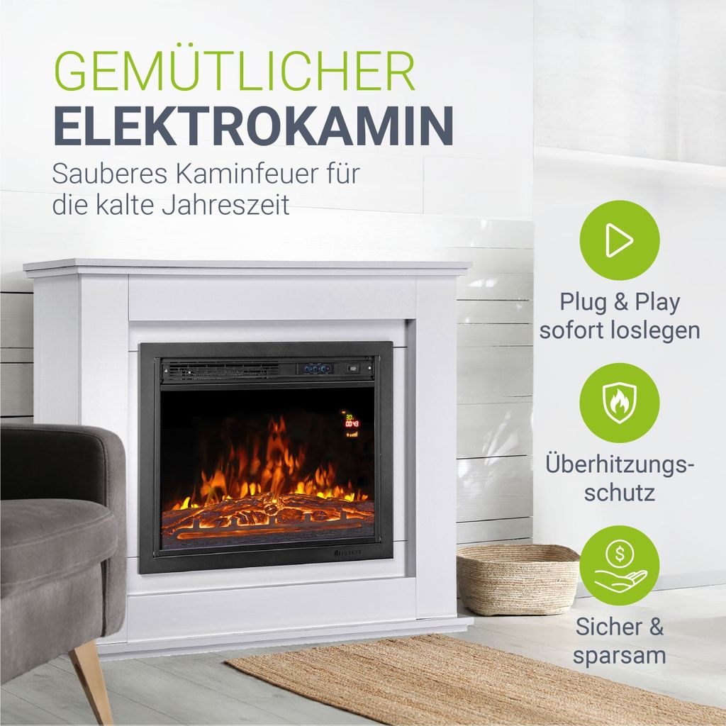 Juskys Elektrokamin 1000 / 2000 W - Standkamin mit Heizung, Produktbild 2