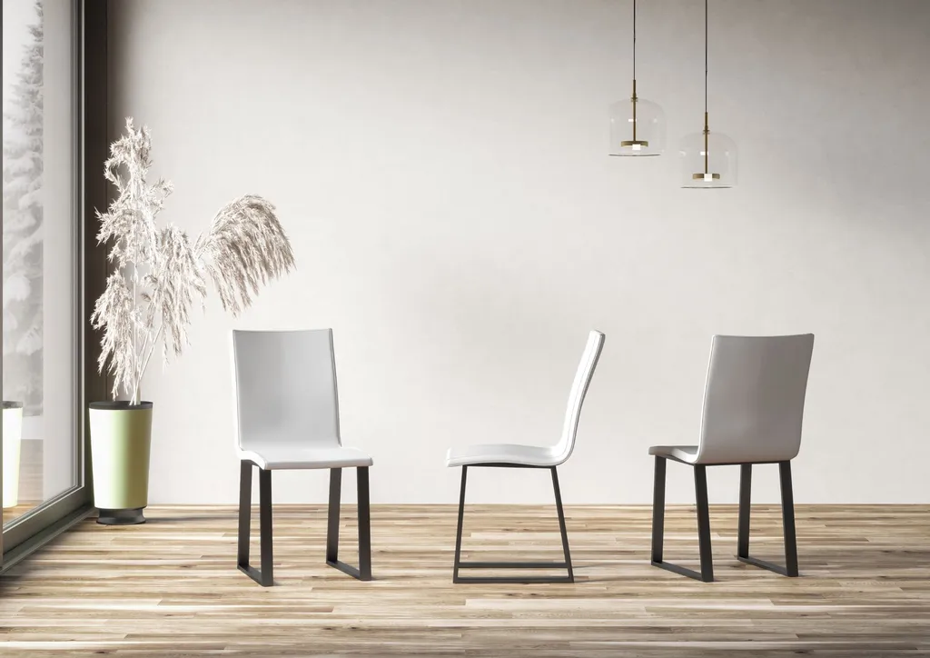 Chaise de Bureau Baffy Blanche et Anthracite Confortable Type Tecno