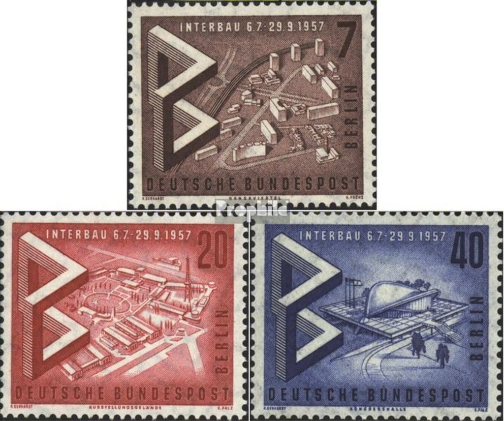 Briefmarken Berlin (West) 1957 Mi 160-162 (kompl.Ausgabe) postfrisch Interbau