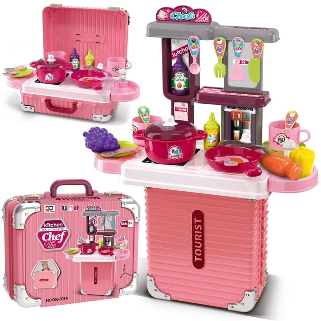 Grande cuisine jouet pour enfants dès 3 ans - Modèle d'angle rouge