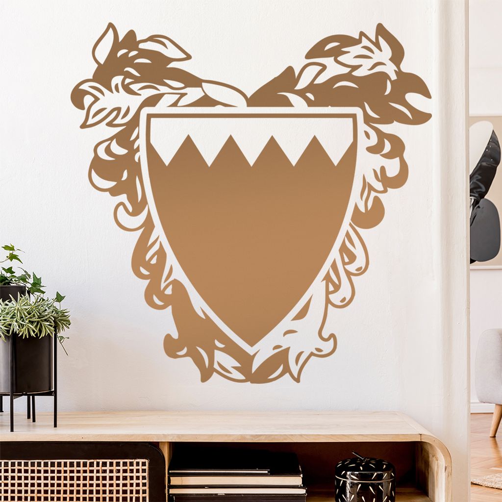 Bahrain Wappen Wandtattoo Wandaufkleber Wall Sticker - Dekoration, Küche, Wohnzimmer, Schlafzimmer, Badezimmer