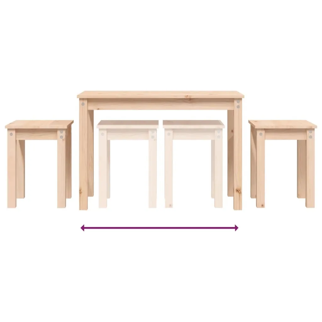 Tavolini Sovrapponibili in Pino Massiccio - Design Minimalista Set 3 Pezzi - 8