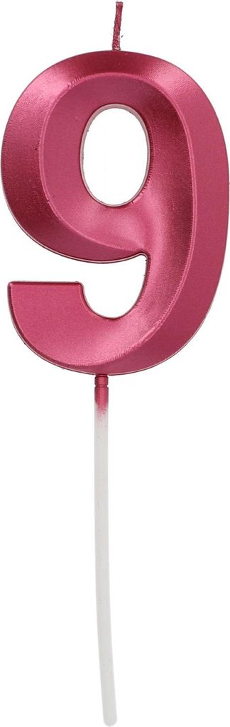 Tortenkerze Zahl 9 Glamour Pink 7cm