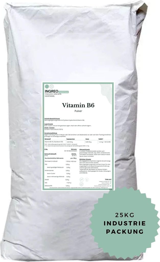 Vitamin B6 Hydrochlorid (HCL) Pulver (40-100 Mesh) – 25 kg