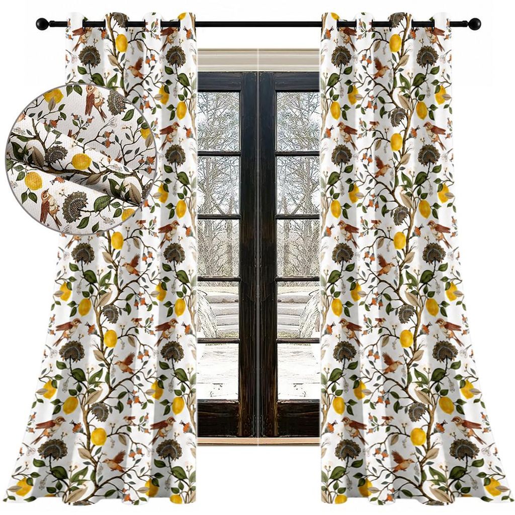 Tende oscuranti 100%, 127x214 cm, set da 2, tende floreali Immagine del prodotto 