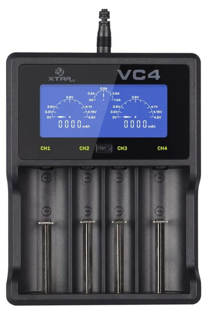 Chargeur Accu XTAR VC4 à 4 Slots avec Écran LCD et Alimentation USB Rapide - 14
