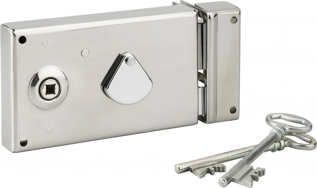 Serrure inox pour portail extérieur axe 58mm contre la rouille