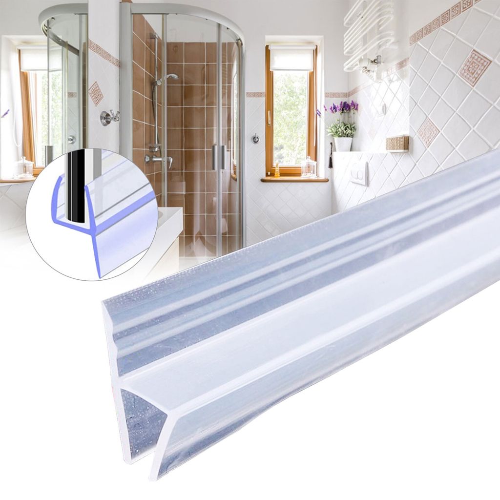 Duschdichtung für Duschtüren transparent, 200cm Duschtür Dichtung Duschdichtung Wasserabweiser Dusche Glastür, Duschkabinen Dichtung für 6mm G...