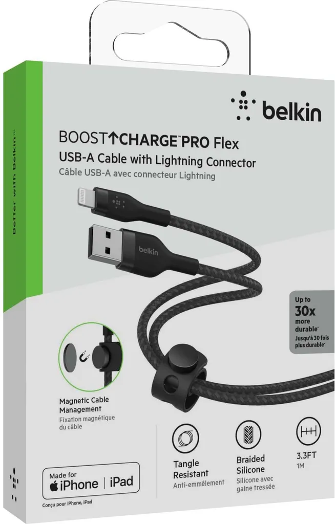 Belkin Cavo Lightning 1 Metro Nero CAA010BT1MBK | Resistente - 6