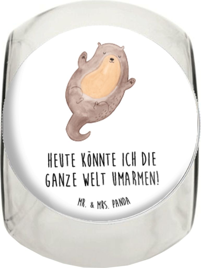 Mr. & Mrs. Panda Kaffeedose Otter Umarmen XL 2000ml - Weiß - Geschenk, glücklich, gut Gelaunt, Süßigkeiten Glas, Frischhaltedose, aufbewahrungs...