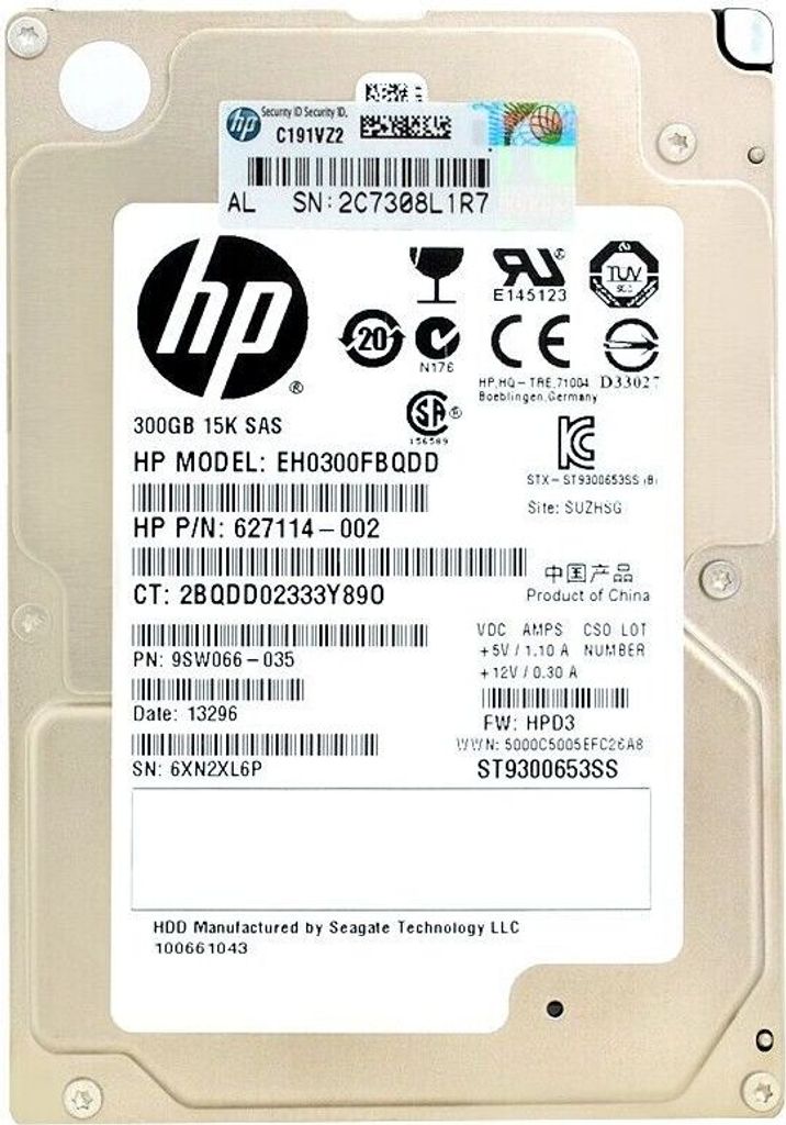 Pevný disk HP EH0300FBQDD 300GB 15000Rpm Sas II 2,5'' palce Obrázek produktu 