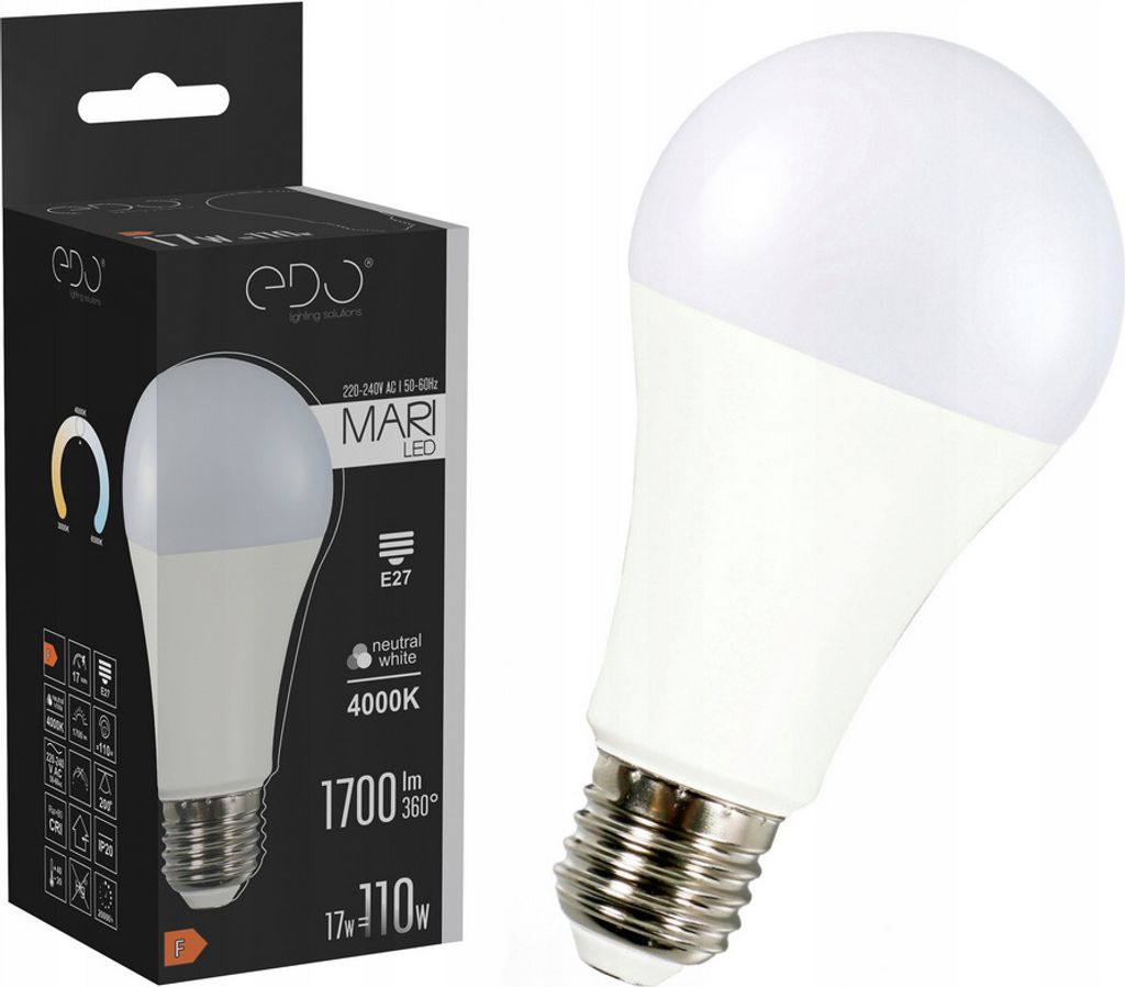 MARI Lampadina LED E27 17W 4000K neutra NW 1700lm EDO777504 Immagine del prodotto 