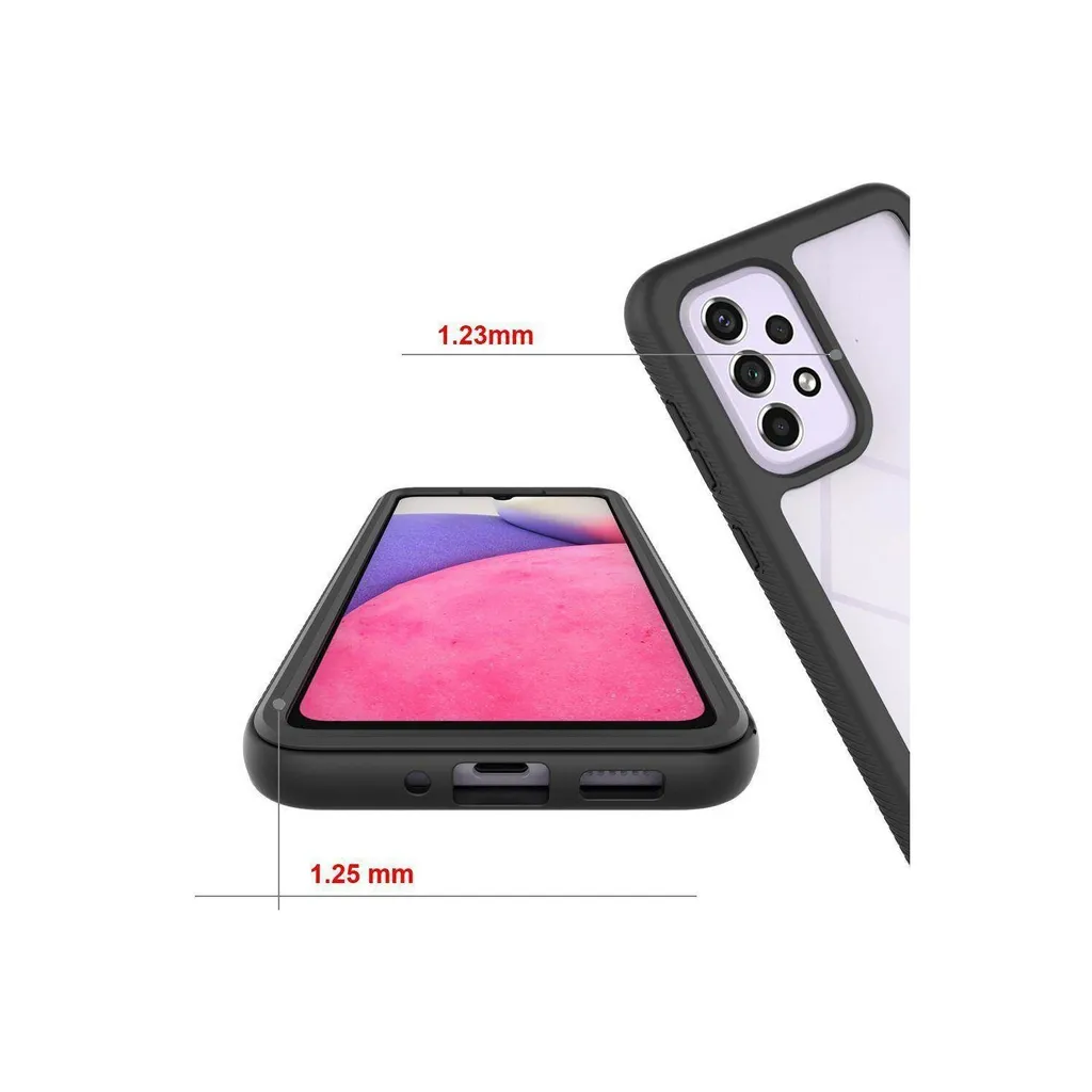 Poetic Revolution Compatible with Galaxy A54 5G , Full Body Case, Heavy Duty Shockproof Protective Case with Kickstand, Built-in Screen Protector, Works with Fingerprint ID, Black
