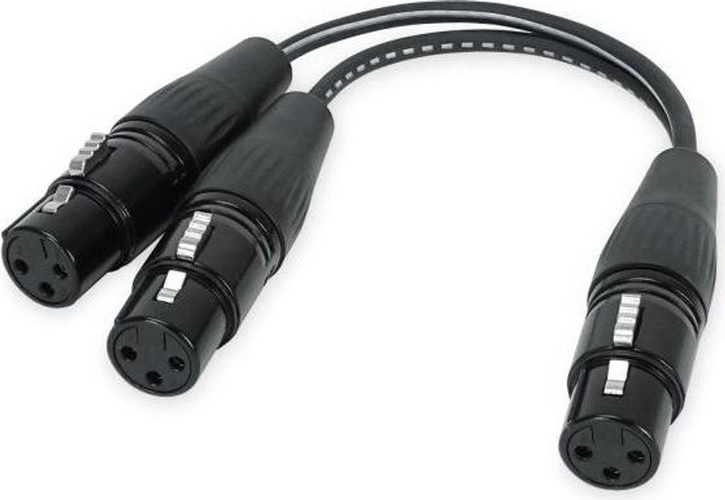 keepdrum YC025 Y-Adapterkabel XLR-Splitter 2x Buchse zu 1x Buchse